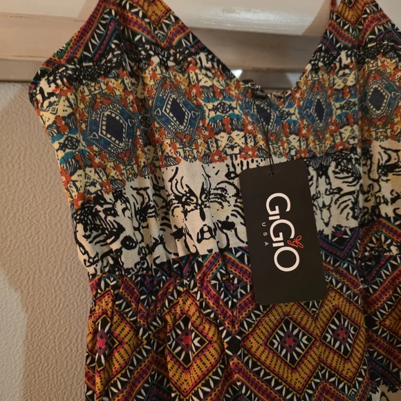 Gigio Boho Extreme Wide-Leg Printed Jumpsuit M - Picture 3 of 9